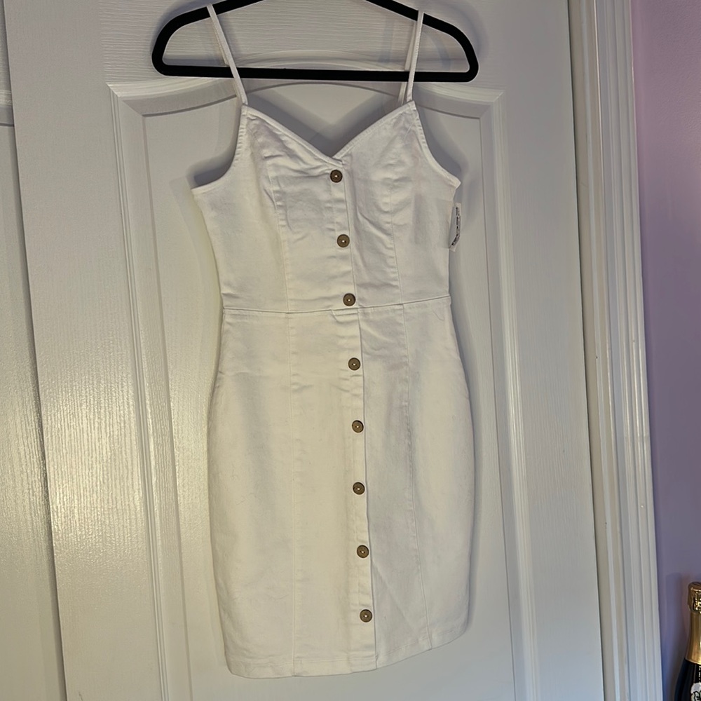 NWT White Spandex Jean Dress